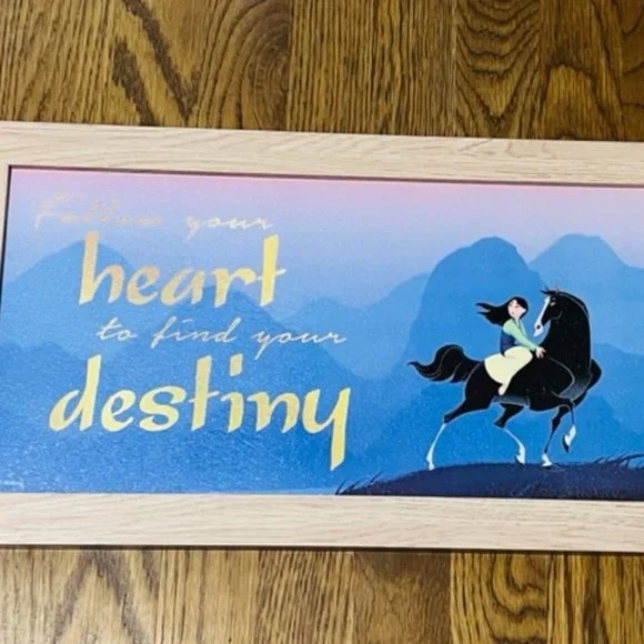 Walt Disney Mulan Picture Wall Hanging Art 18X10 Heart Destiny Khan vtg picture